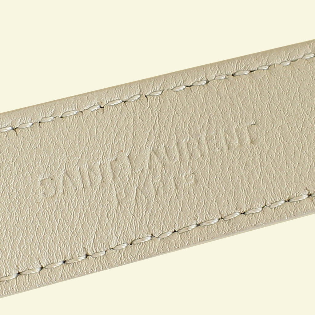 YSL Blanc Vintage Cassandre Thin Buckle Belt