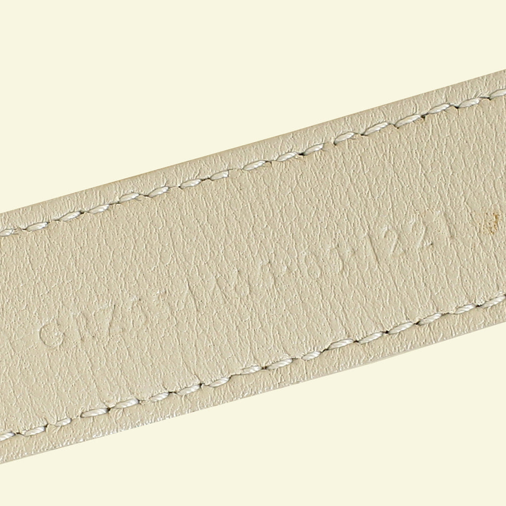 YSL Blanc Vintage Cassandre Thin Buckle Belt