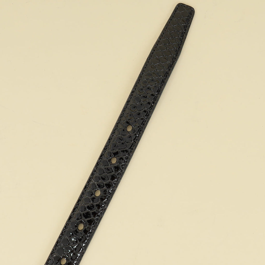 YSL Black Cassandre Thin 20mm Belt w/ Square Buckle