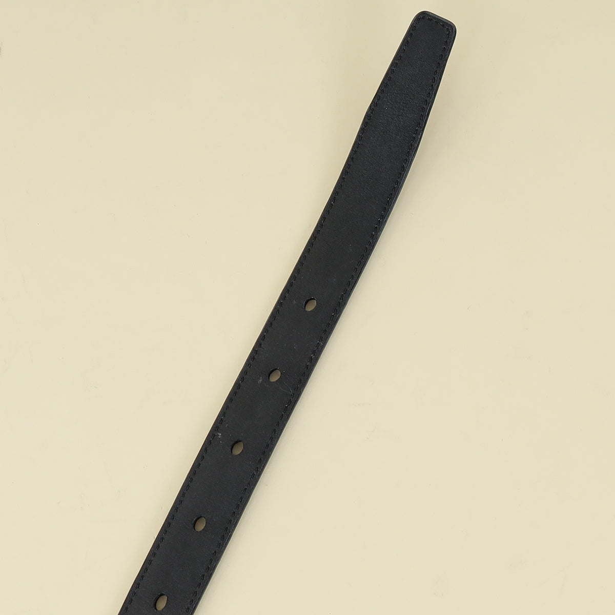 YSL Black Cassandre Thin 20mm Belt w/ Square Buckle