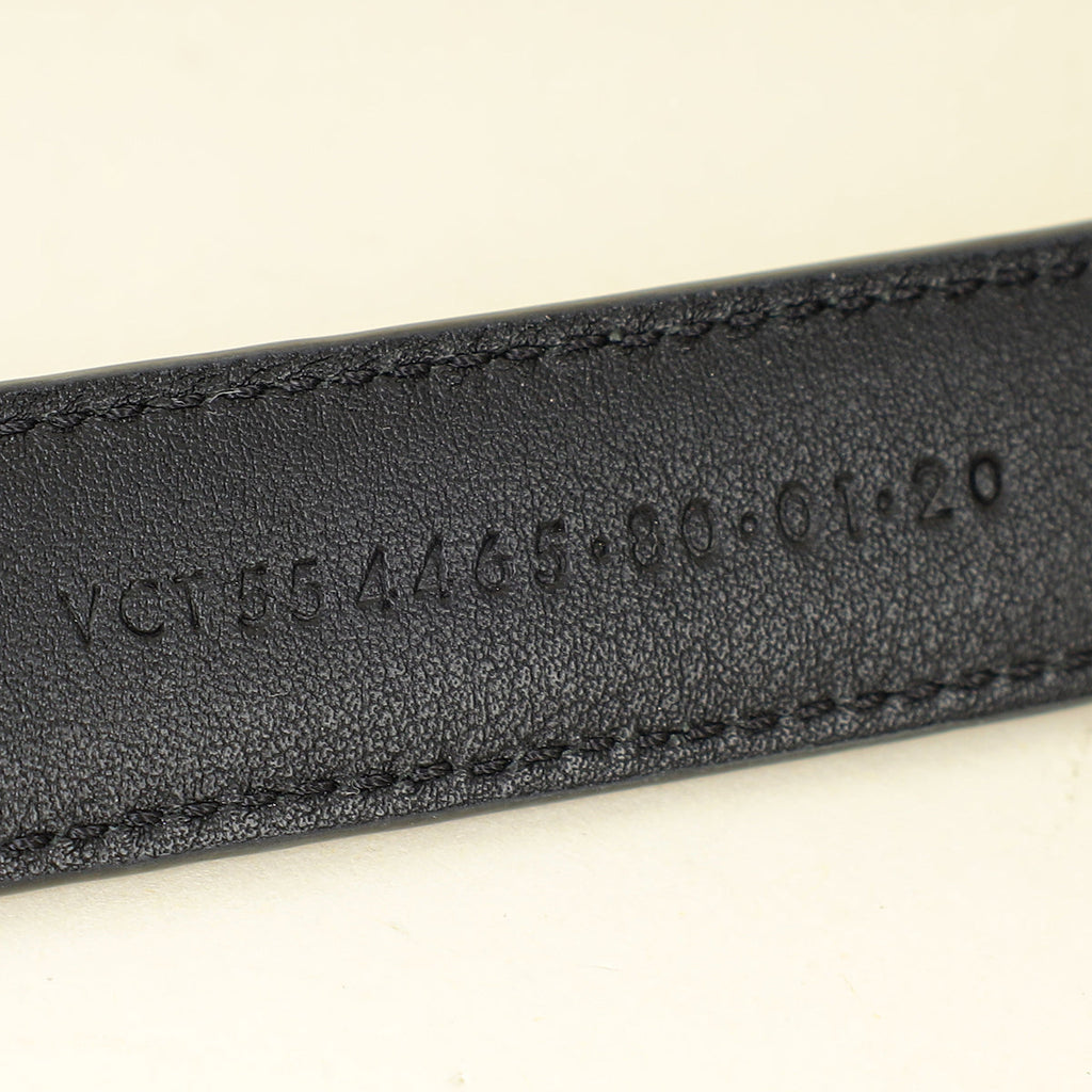 YSL Black Cassandre Thin 20mm Belt w/ Square Buckle