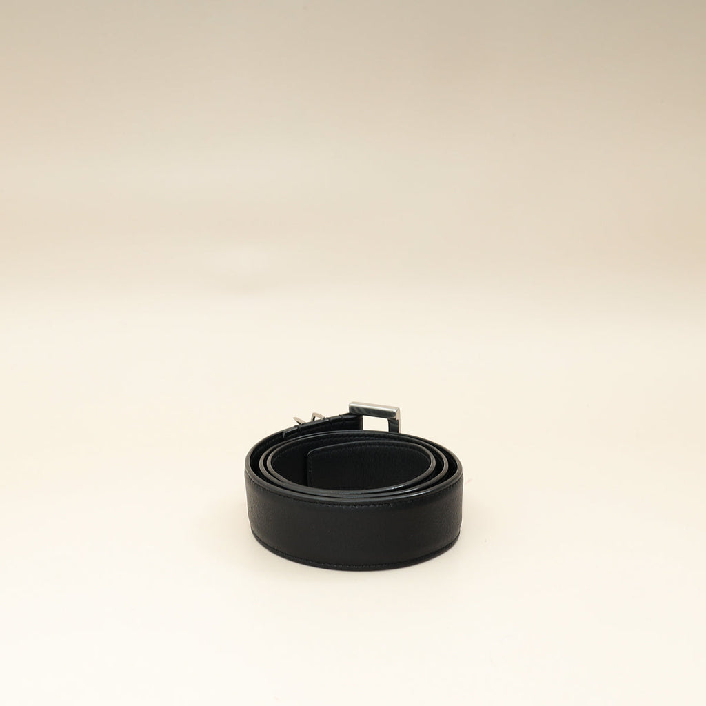 YSL Black Cassandre Thin Buckle 20mm Belt