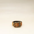 YSL Tan Suede Logo Buckle 30mm Belt