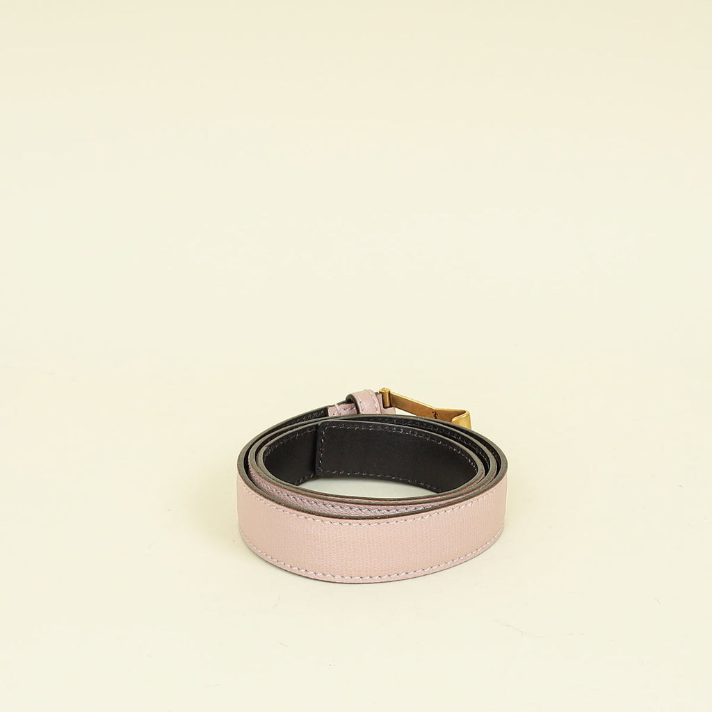 YSL Pink Y Logo Buckle Belt 34