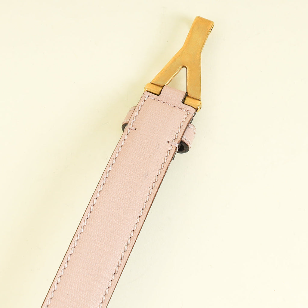 YSL Pink Y Logo Buckle Belt 34