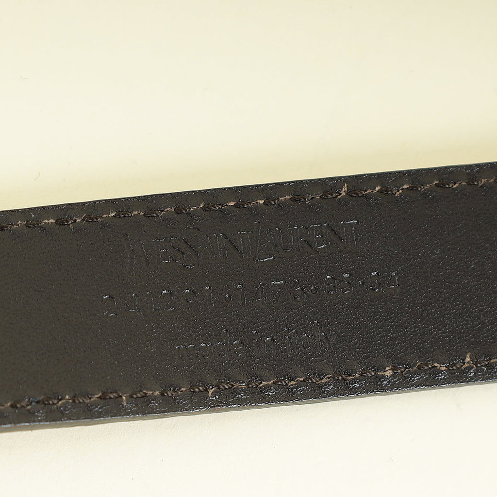 YSL Pink Y Logo Buckle Belt 34