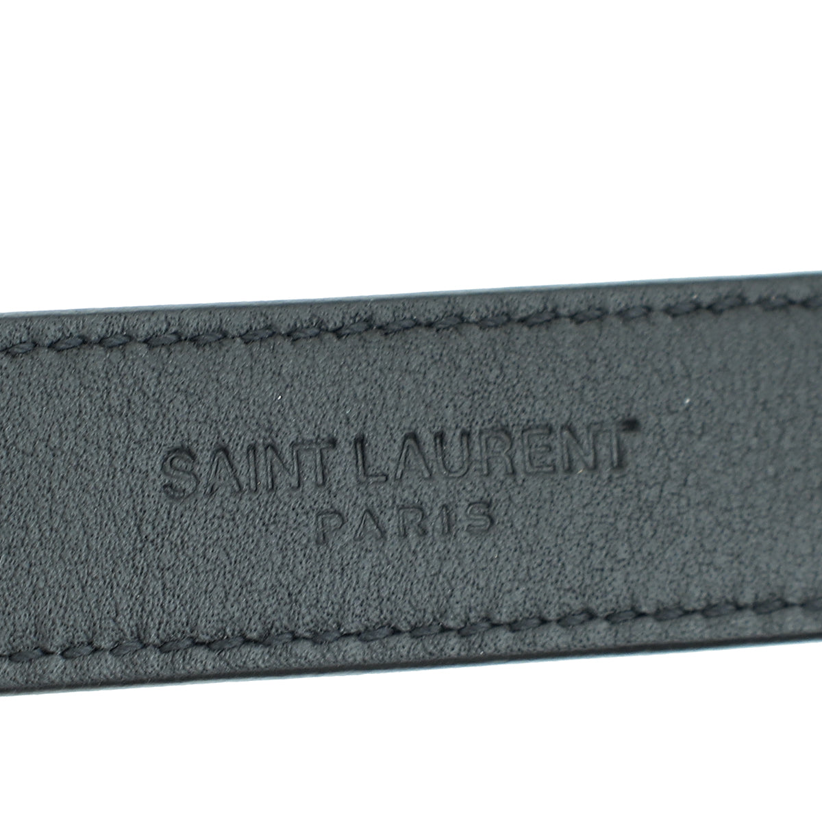 YSL Black Cassandre Thin Buckle Belt