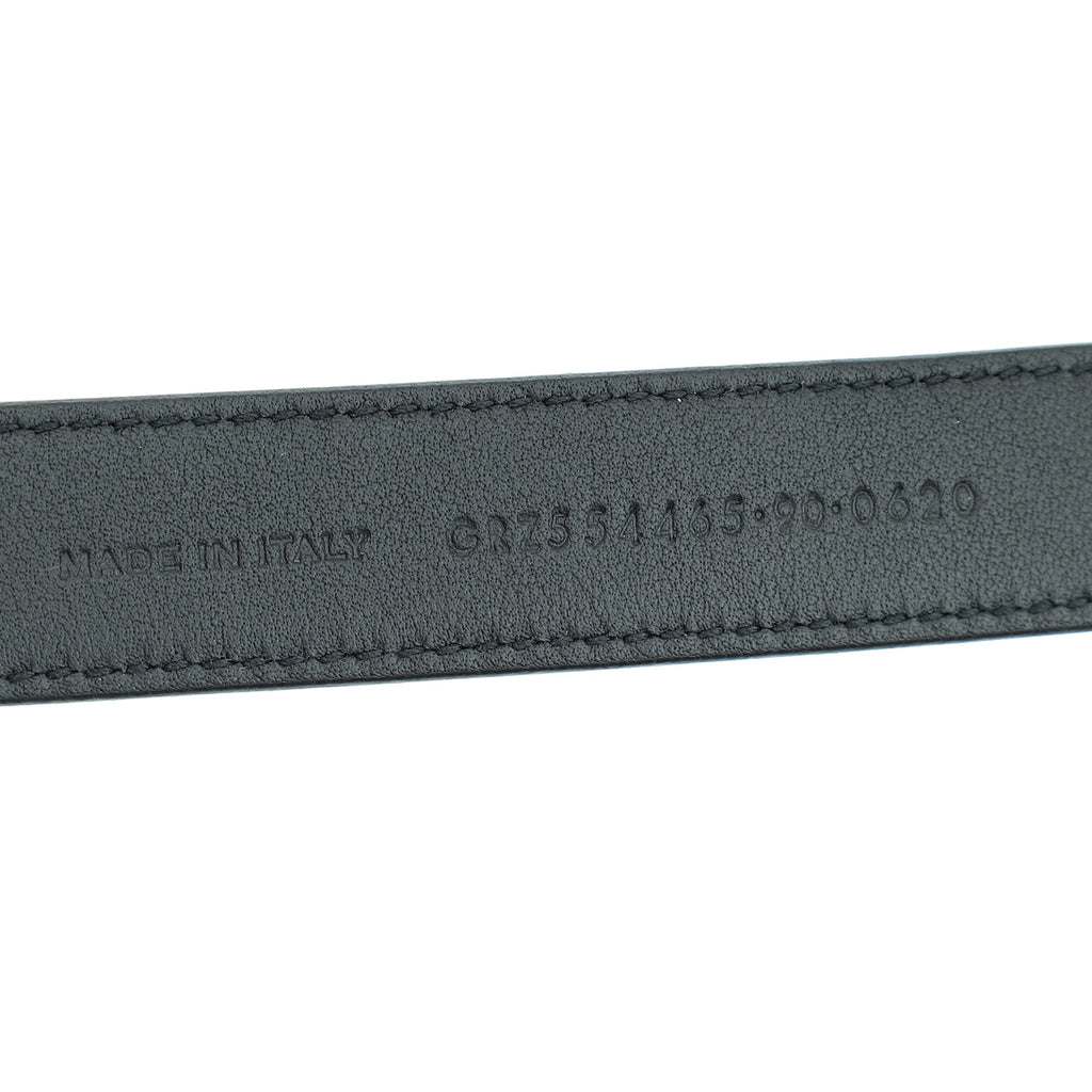 YSL Black Cassandre Thin Buckle Belt