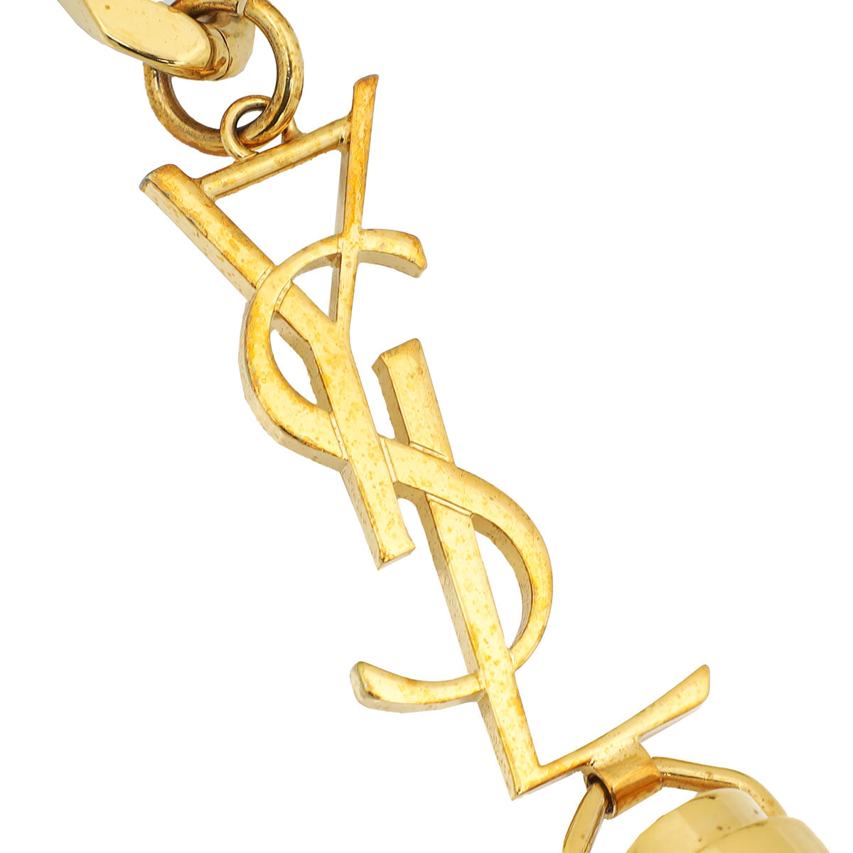 YSL Black Monogram Tassel Small Chain Belt