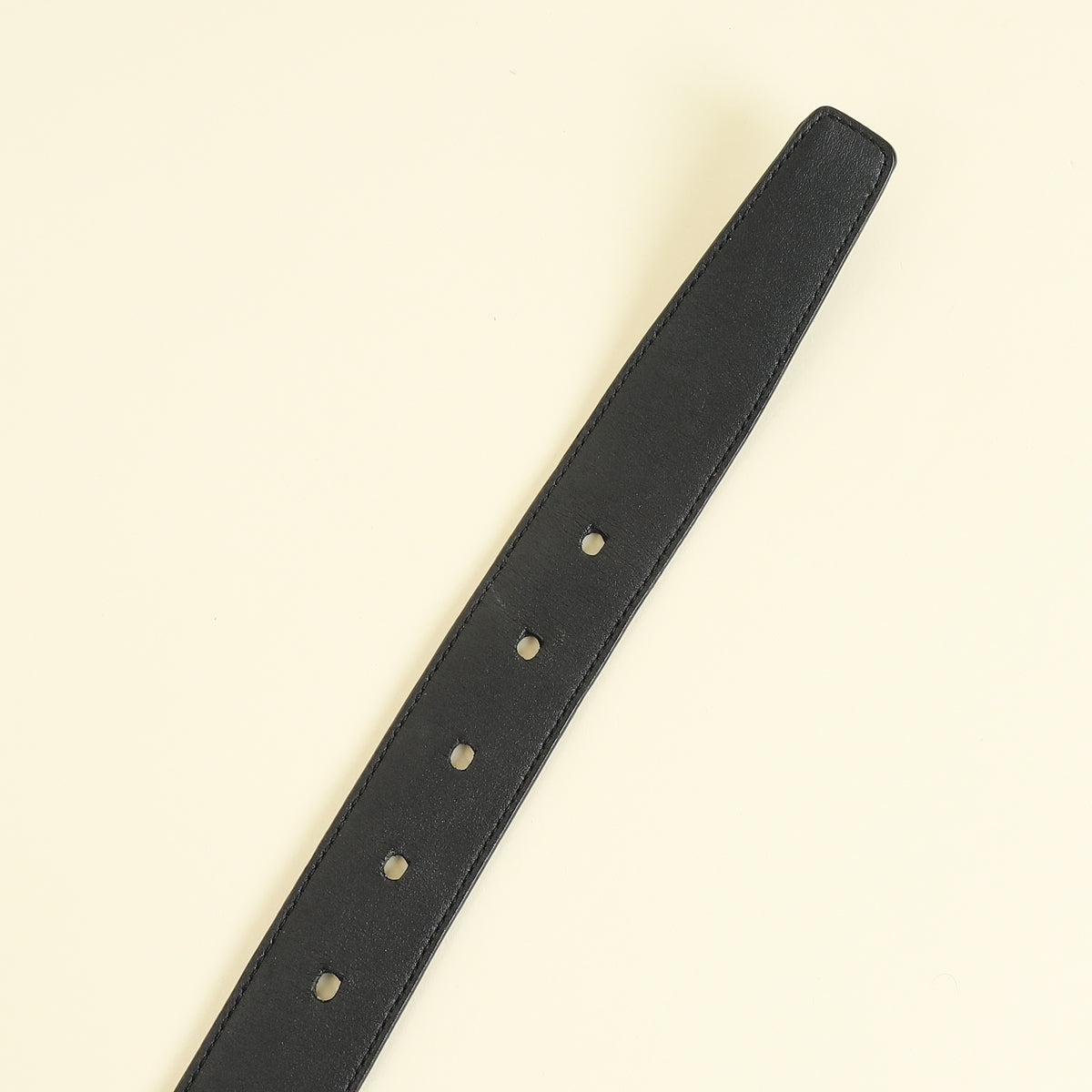 YSL Black Cassandre Buckle Croco Embossed 30mm Belt