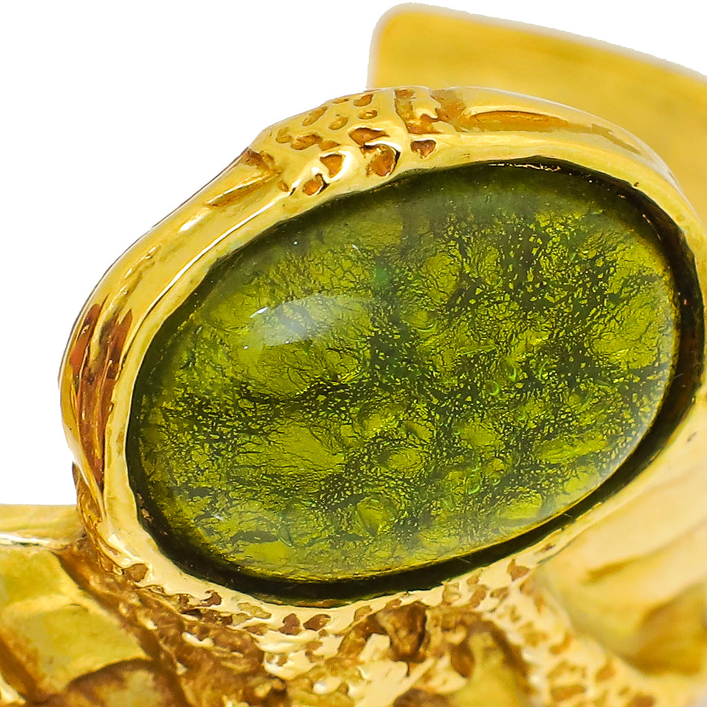 YSL Green Arty Cuff Medium Bracelet