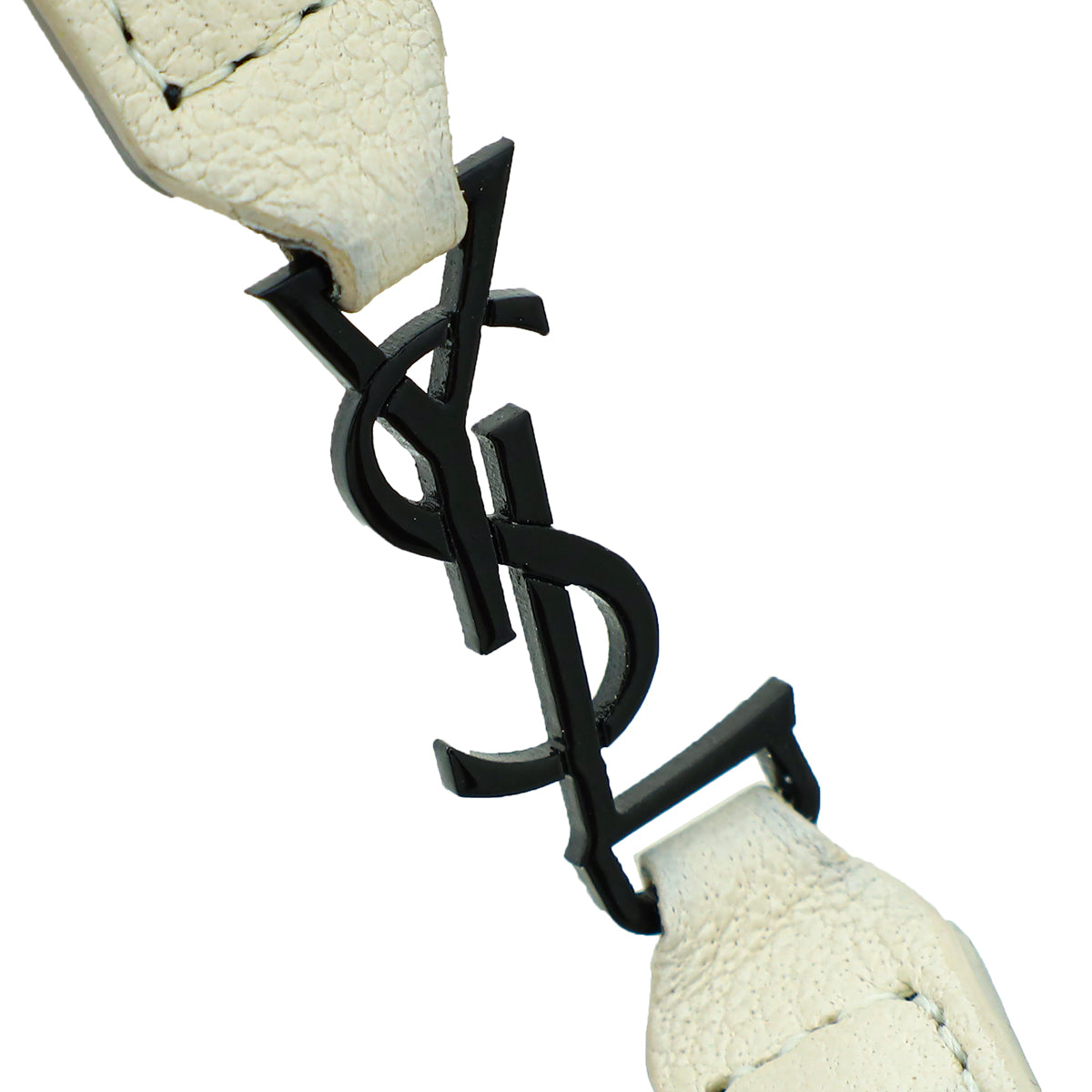YSL White Logo Double Wrap Bracelet
