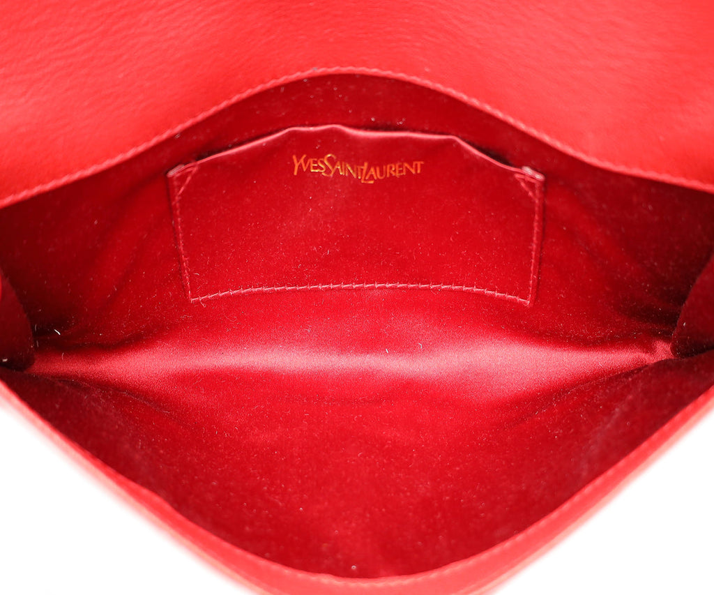 YSL Red Belle De Jour Small Clutch