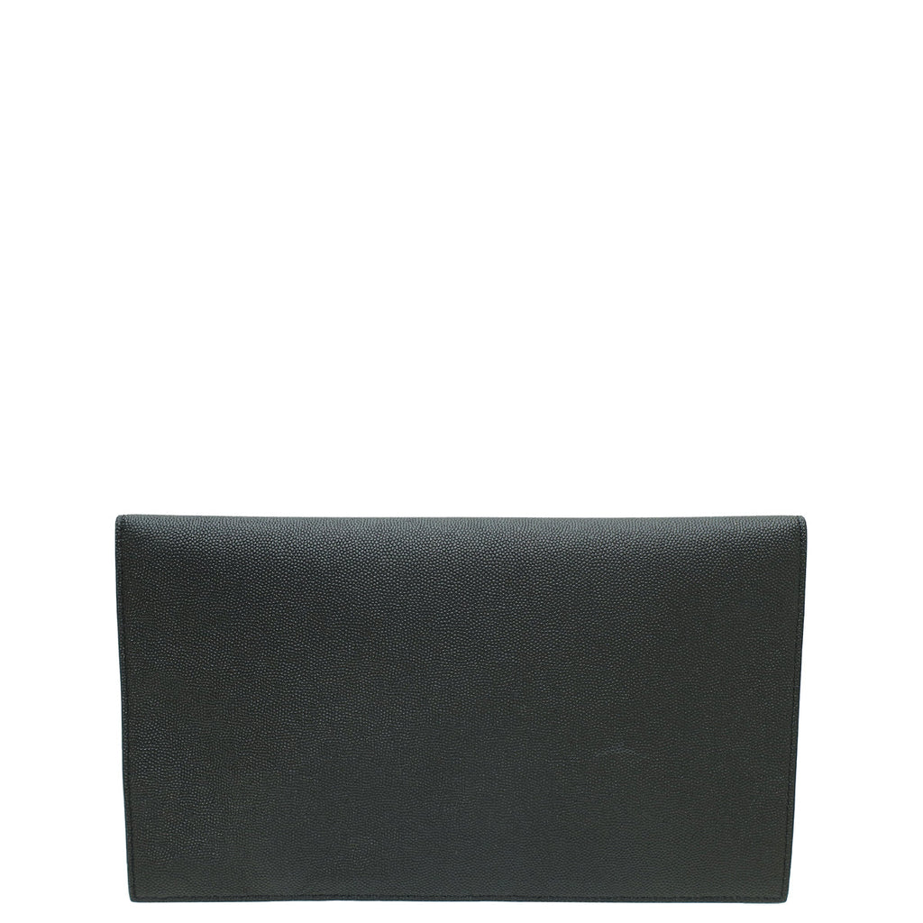 YSL Black Grain De Poudre Uptown Pouch