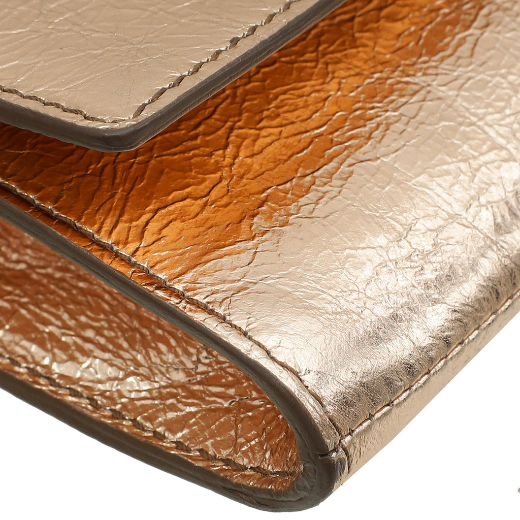 YSL Mettalic Rose Gold Belle De Jour Small Clutch