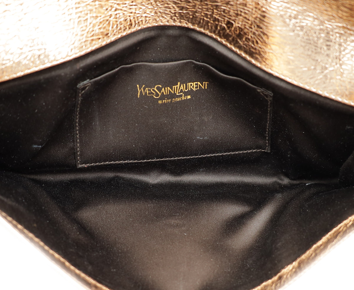 YSL Mettalic Rose Gold Belle De Jour Small Clutch