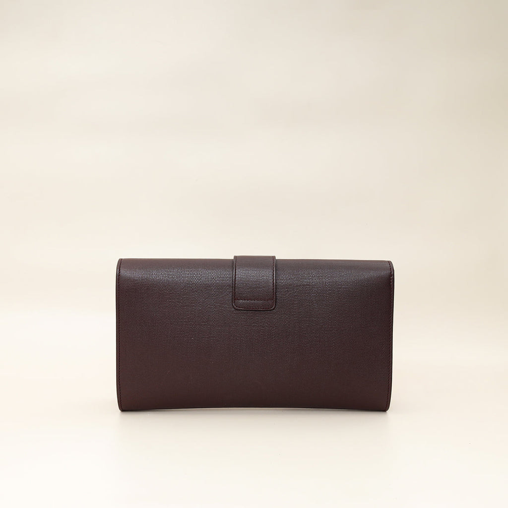 YSL Burgundy Y Ligne Clutch