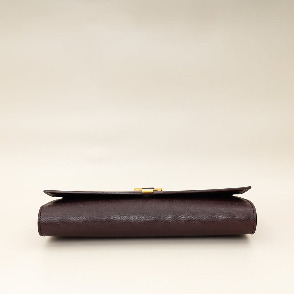 YSL Burgundy Y Ligne Clutch