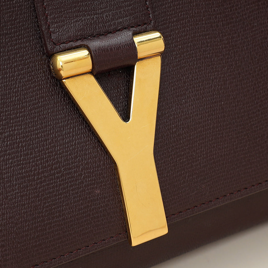 YSL Burgundy Y Ligne Clutch