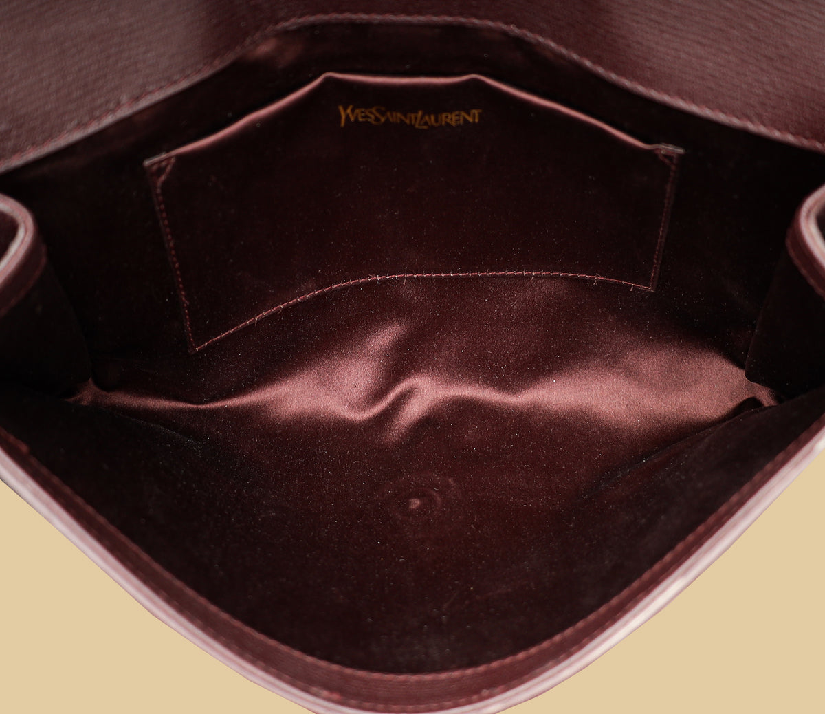 YSL Burgundy Y Ligne Clutch