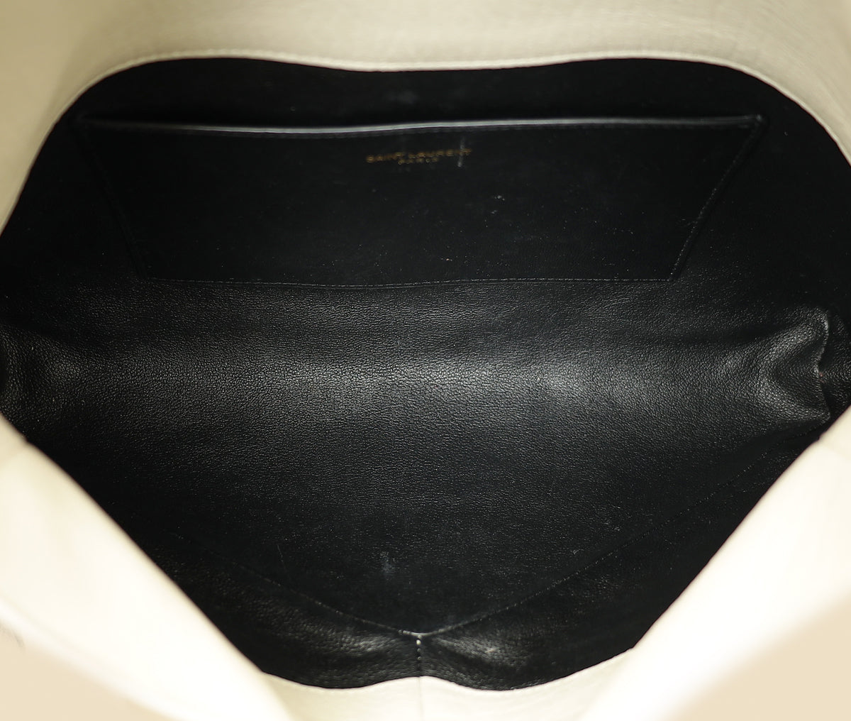 YSL Vintage White Cassandre Envelope Large Flap Pouch