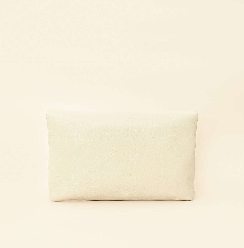 YSL Vintage White Cassandre Envelope Large Flap Pouch