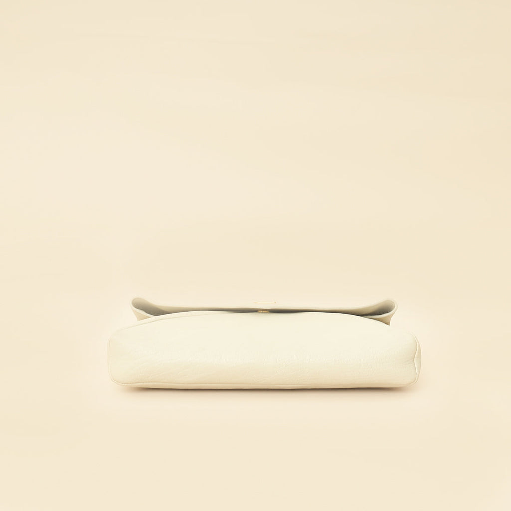 YSL Vintage White Cassandre Envelope Large Flap Pouch