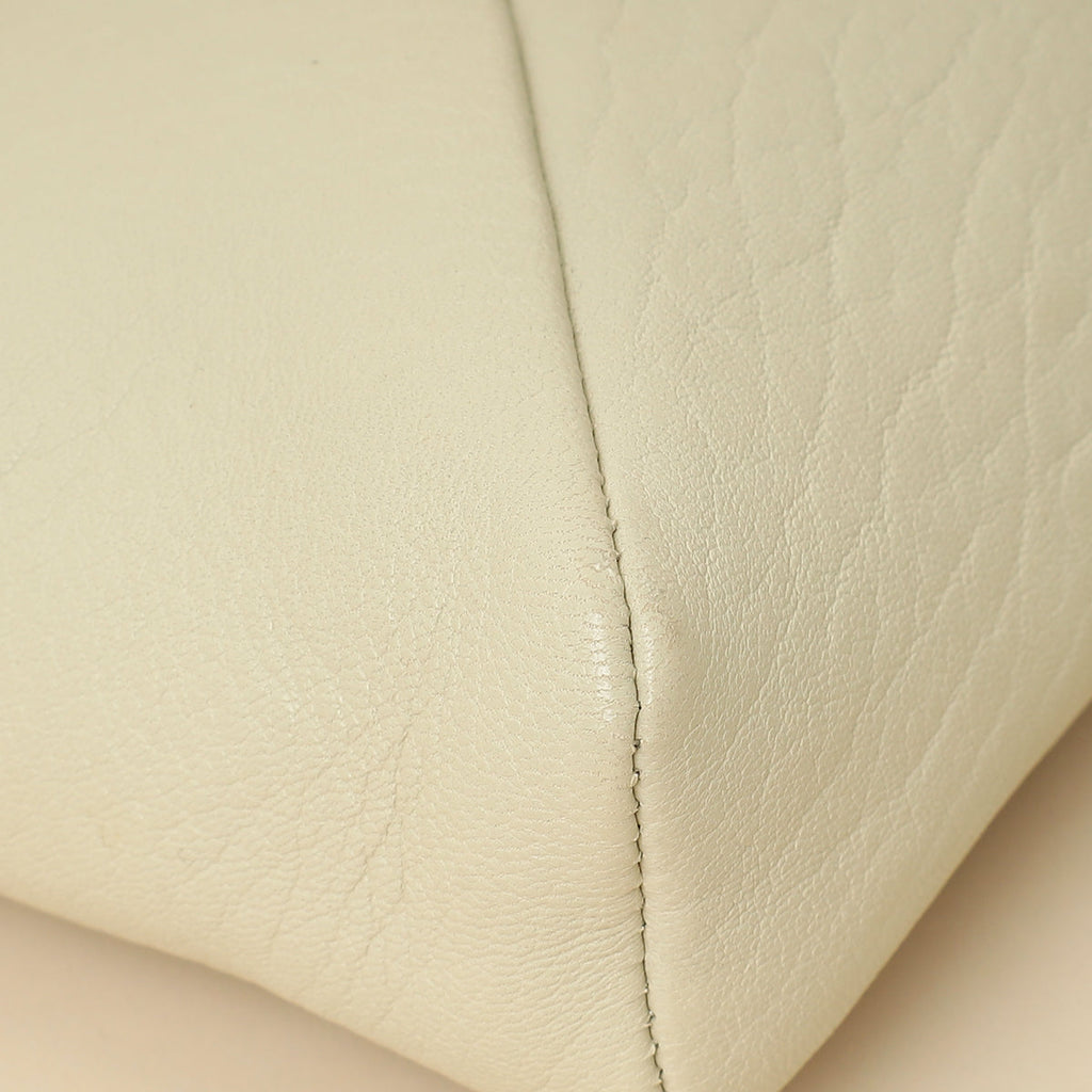 YSL Vintage White Cassandre Envelope Large Flap Pouch