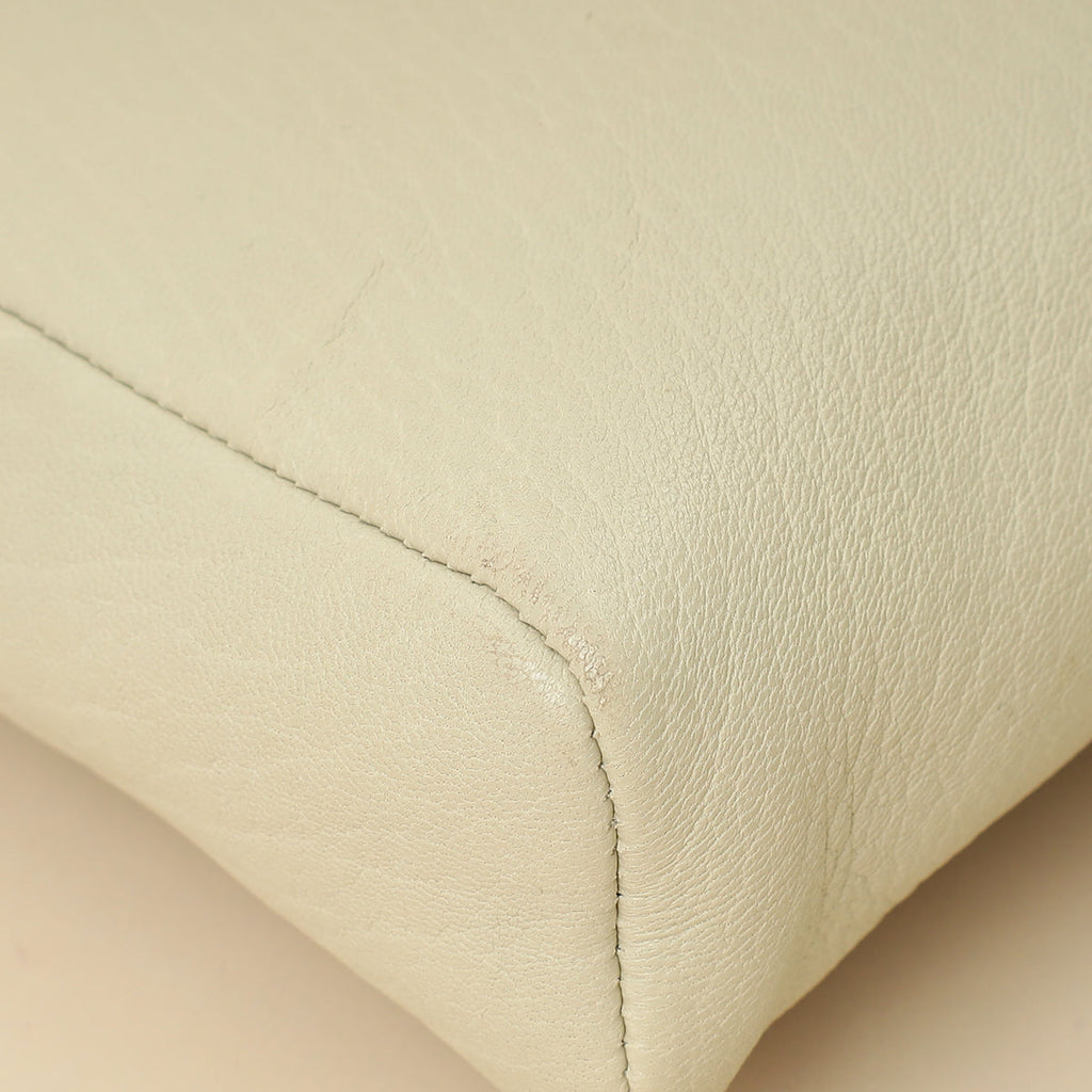 YSL Vintage White Cassandre Envelope Large Flap Pouch