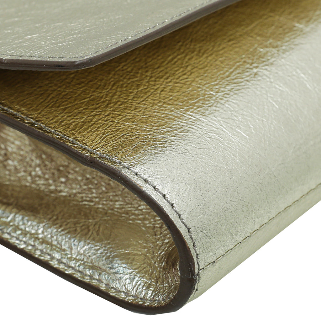 YSL Metallic Gold Belle De Jour Clutch