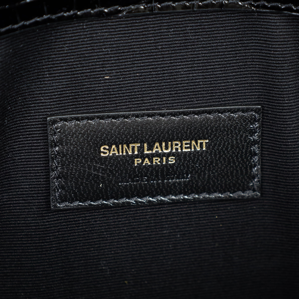 YSL Black Croco Embossed Uptown Clutch
