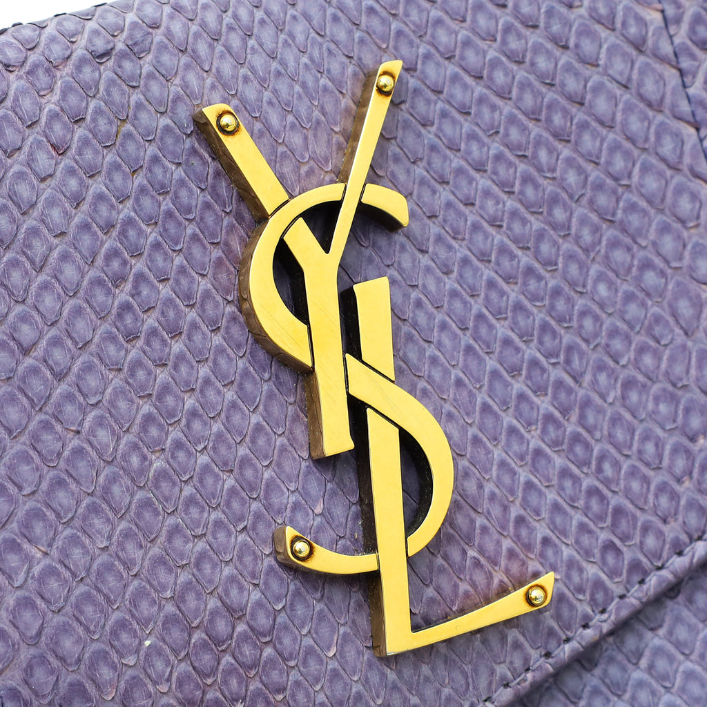 YSL Violet Aged Python Uptown Pouch