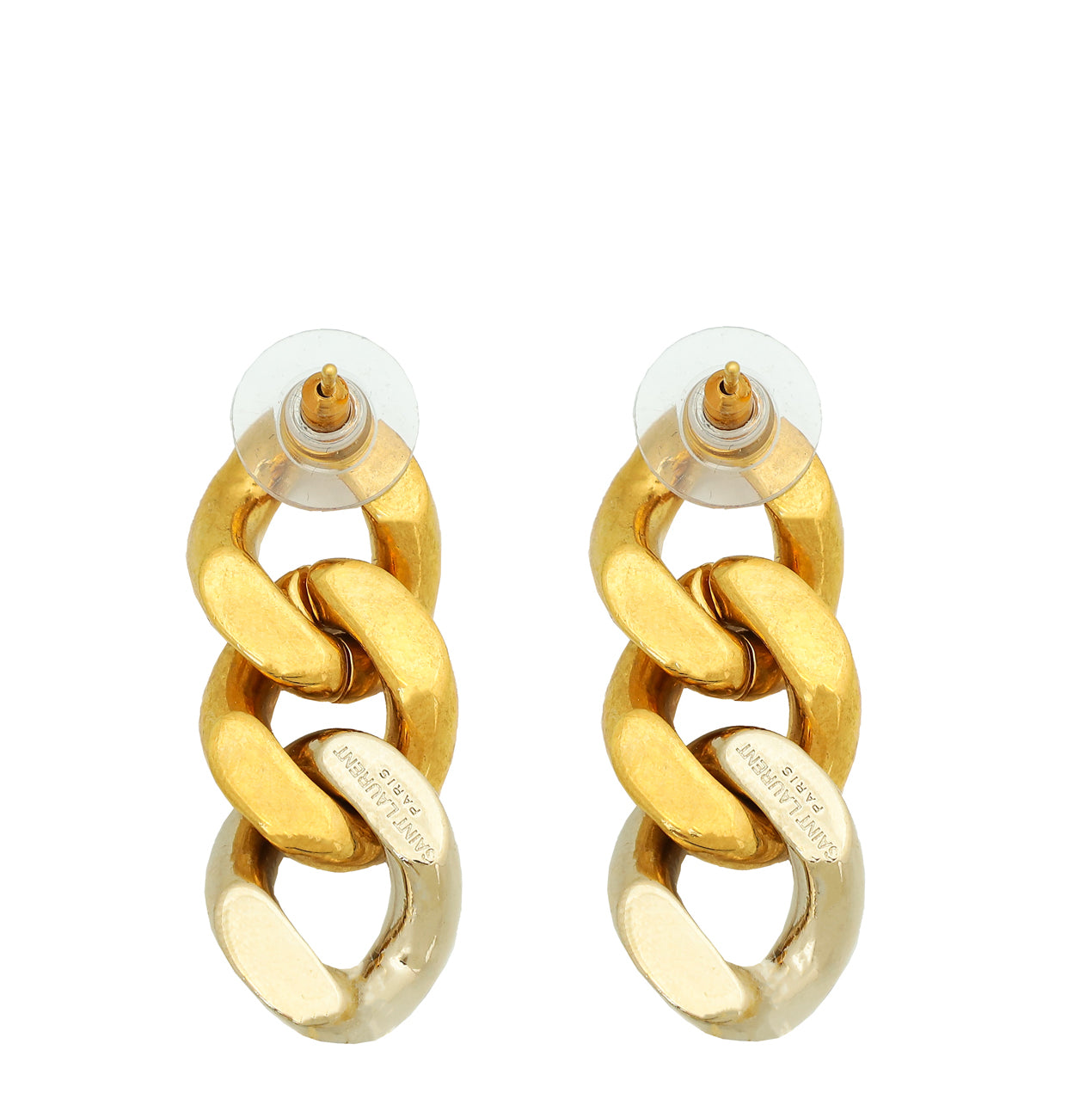 YSL Three Curb Chain Links Earrings