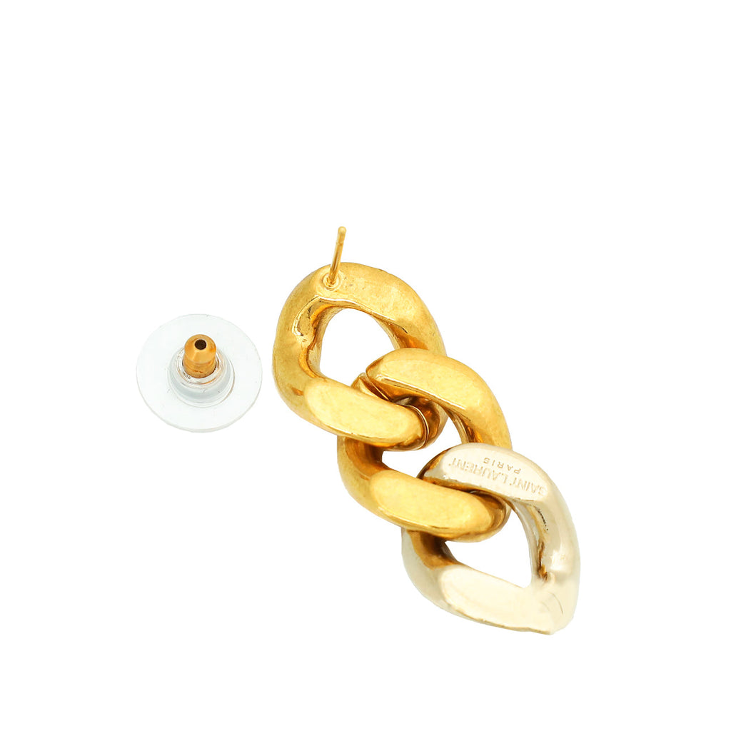 YSL Three Curb Chain Links Earrings