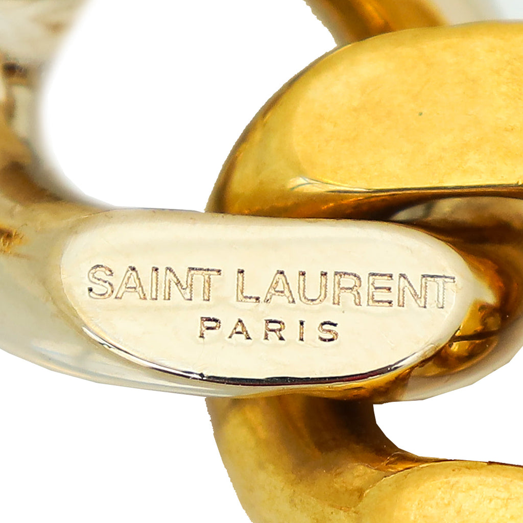 YSL Three Curb Chain Links Earrings