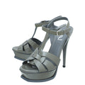 YSL Grey Tribute High Heel Sandals 37.5