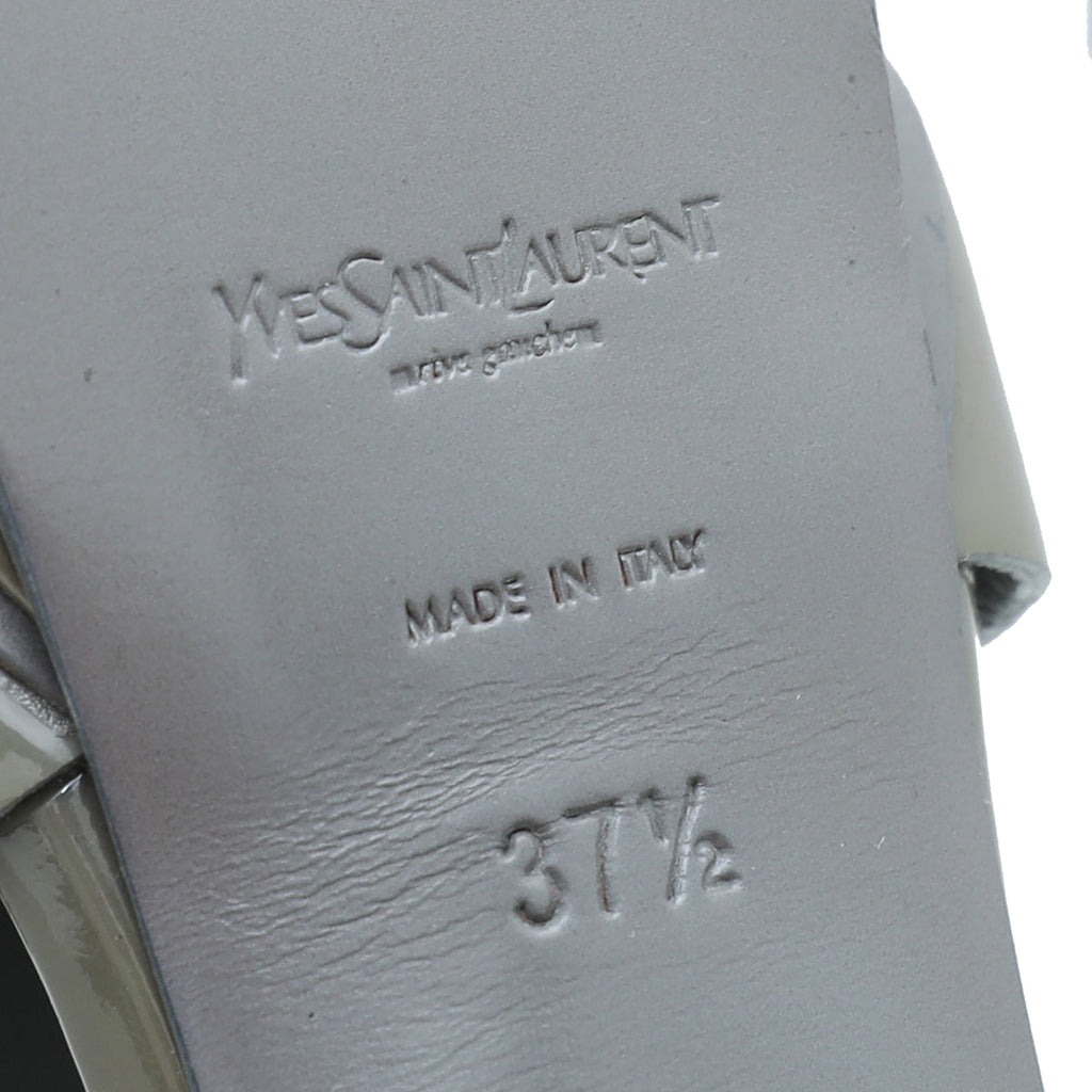 YSL Grey Tribute High Heel Sandals 37.5