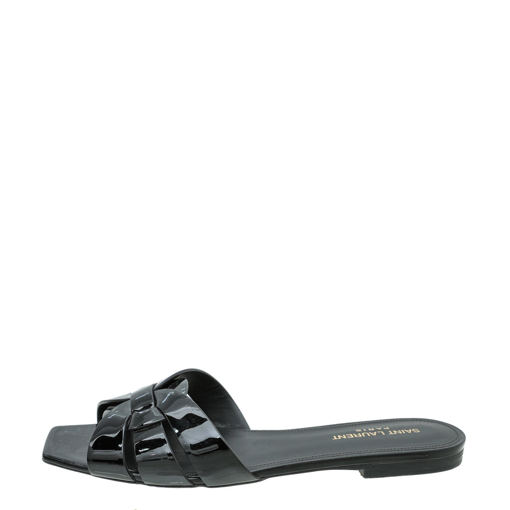 YSL Black Tribute Sandal 39