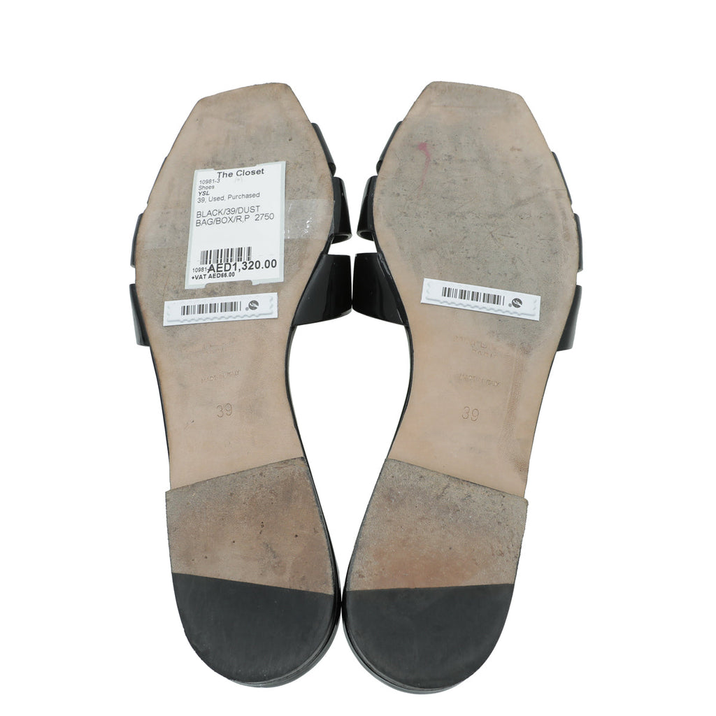 YSL Black Tribute Sandal 39
