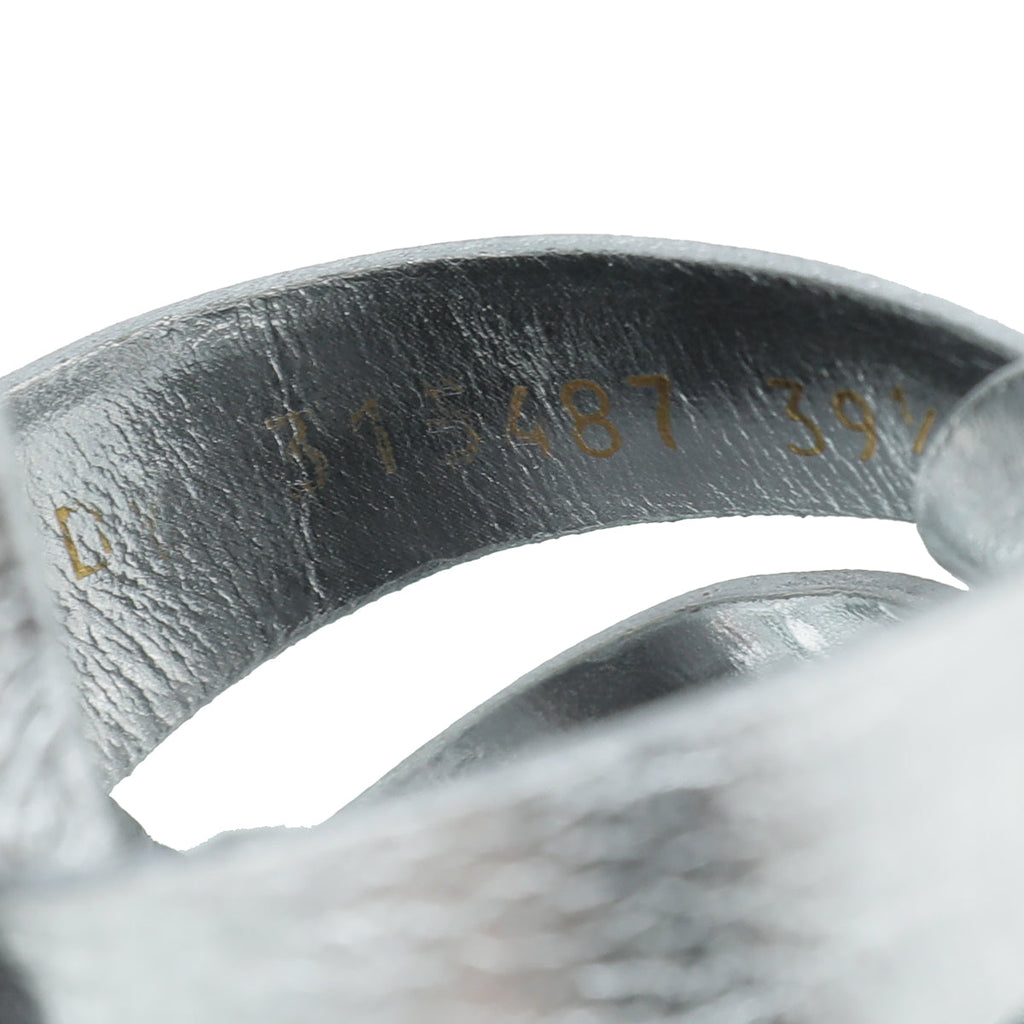 YSL Metallic Silver Tribute Sandal 39.5