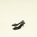 YSL Black Jaspe 55 Satin Sandal 38