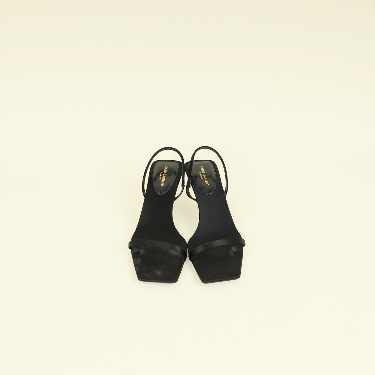 YSL Black Jaspe 55 Satin Sandal 38