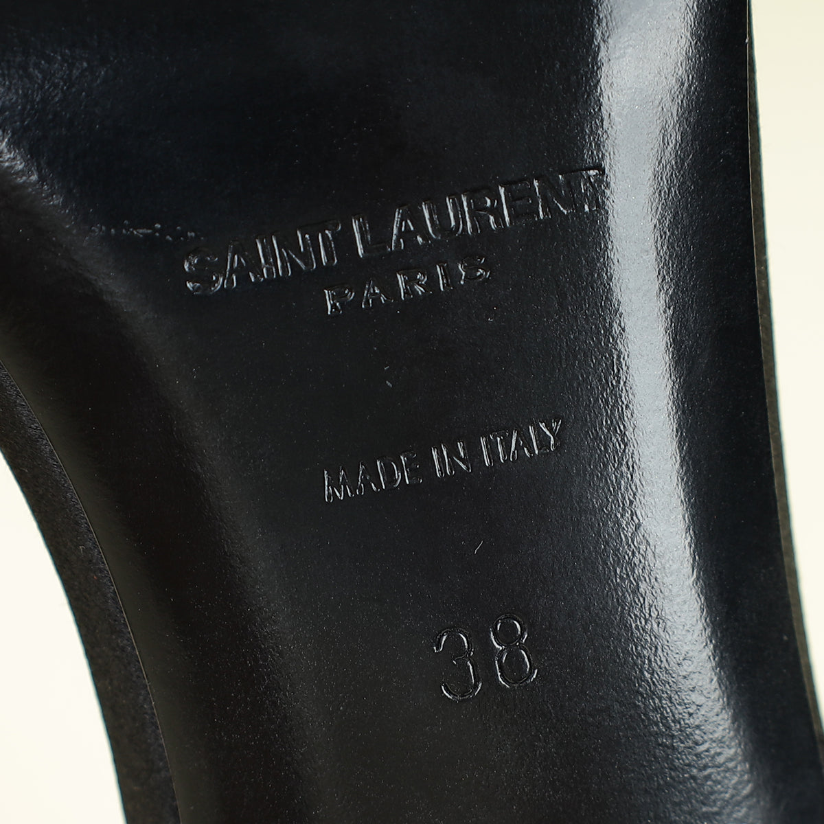 YSL Black Jaspe 55 Satin Sandal 38