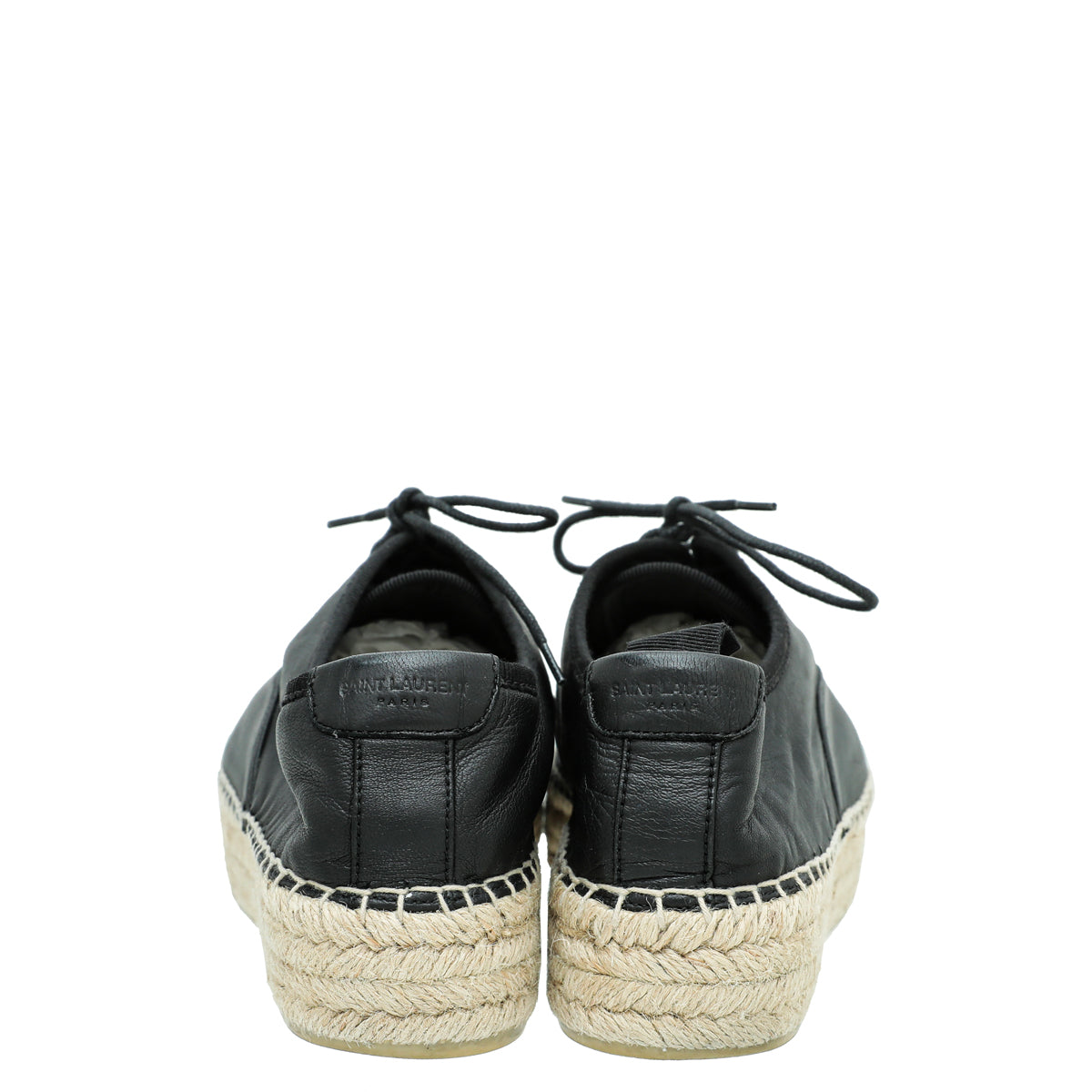 YSL Black Lace Up Espadrille 38