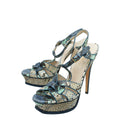 YSL Blue Multicolor Python Tribute Sandal 38