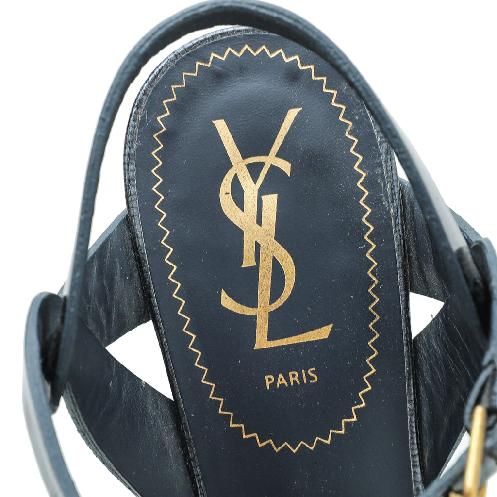 YSL Navy Blue Tribute Sandal 38