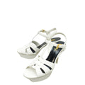 YSL White Tribute 100mm Sandal 39