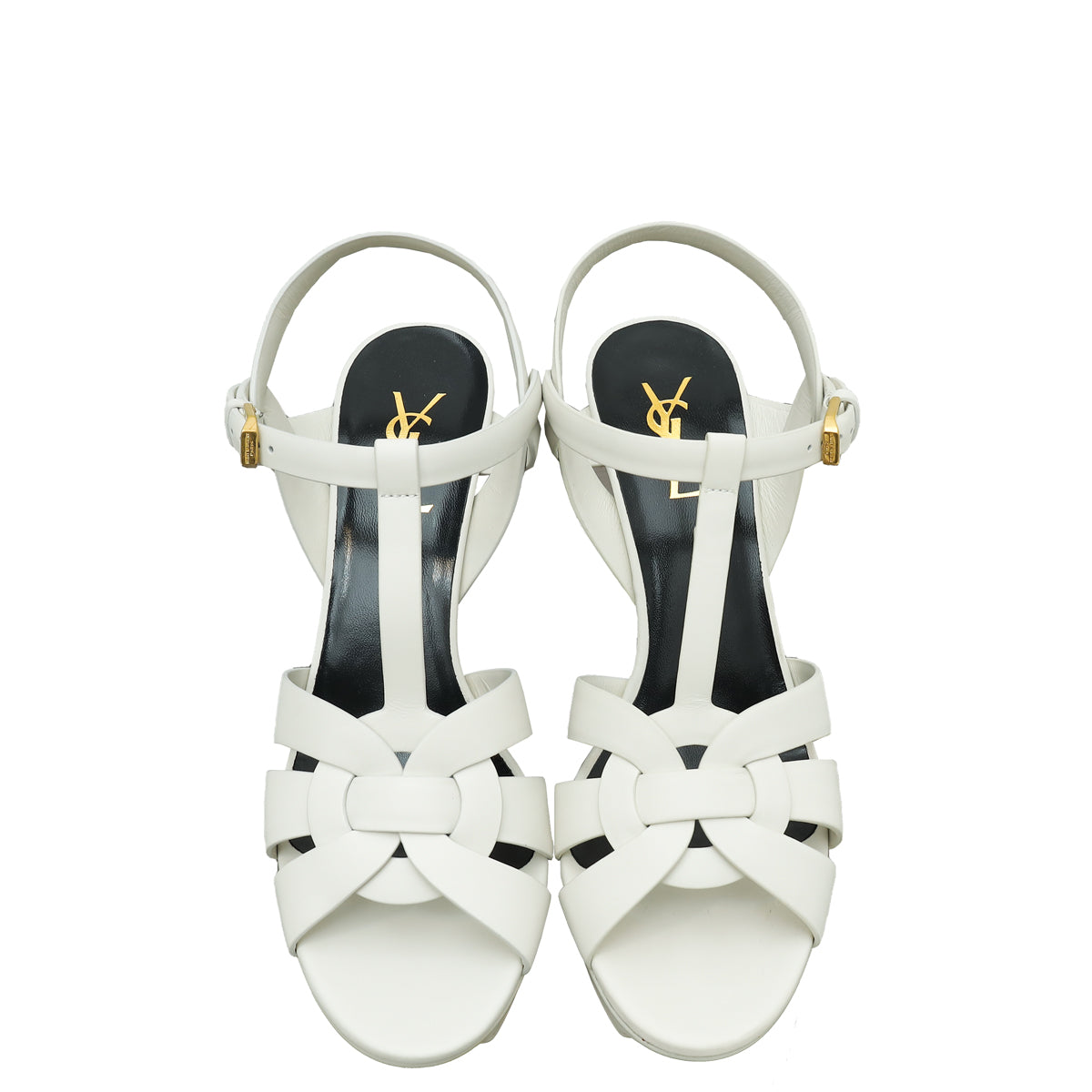 YSL White Tribute 100mm Sandal 39