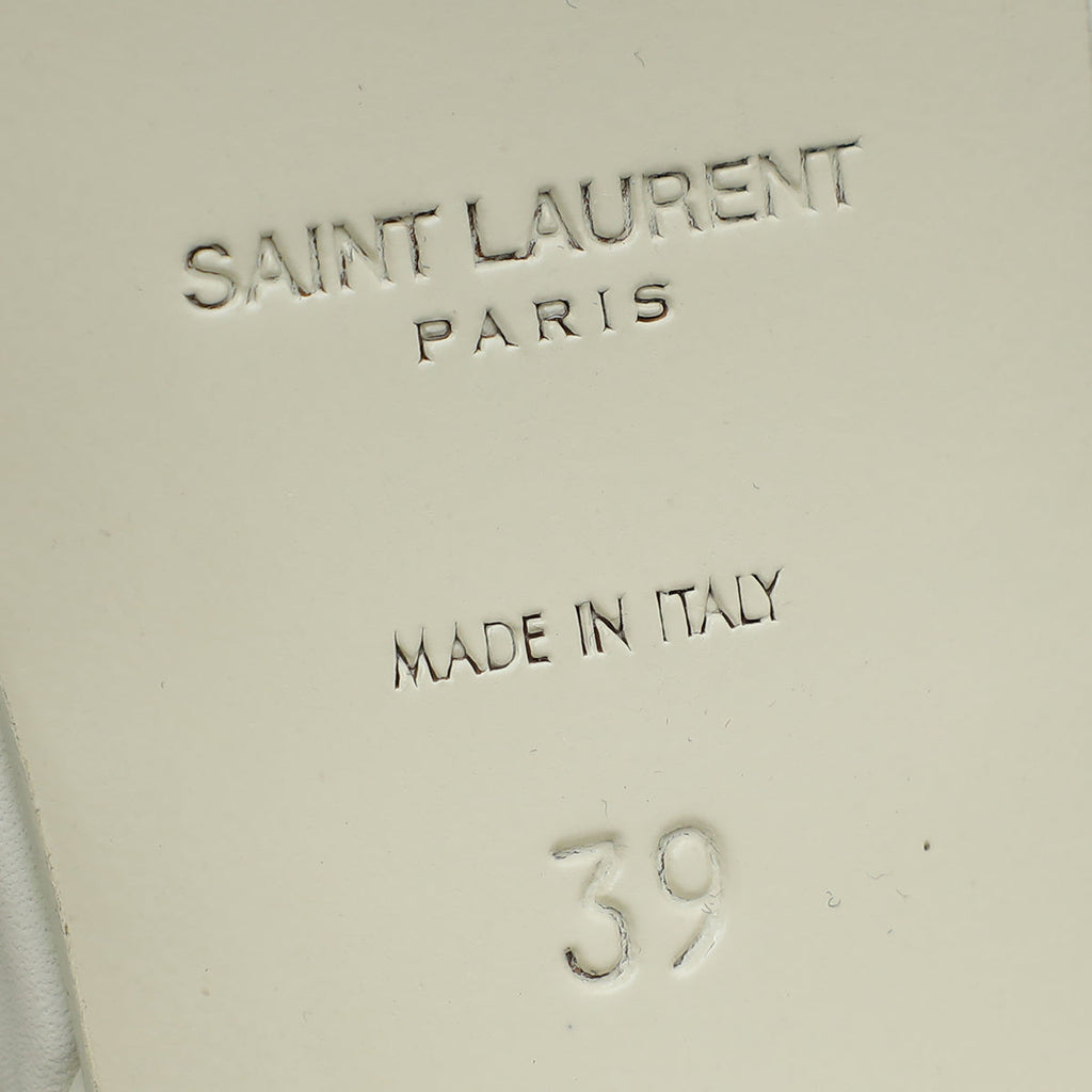 YSL White Tribute 100mm Sandal 39