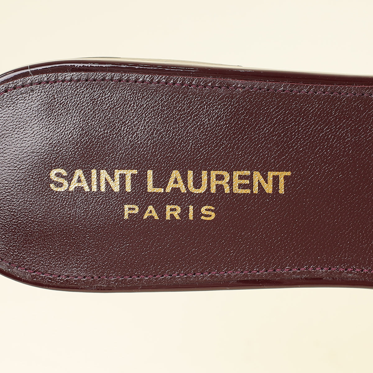 YSL Burgundy Tribute Flat Sandals 39